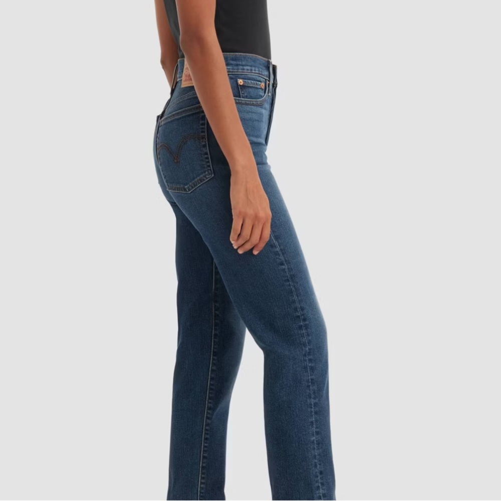 Levi's High-Rise Wedgie Straight Cropped Button Fly Jeans Waist 26 - Picture 5 of 12